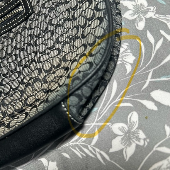 COACH Monogram Mini Signature Canvas + Leather Hobo Shoulder Bag #J2K - Picture 5 of 7